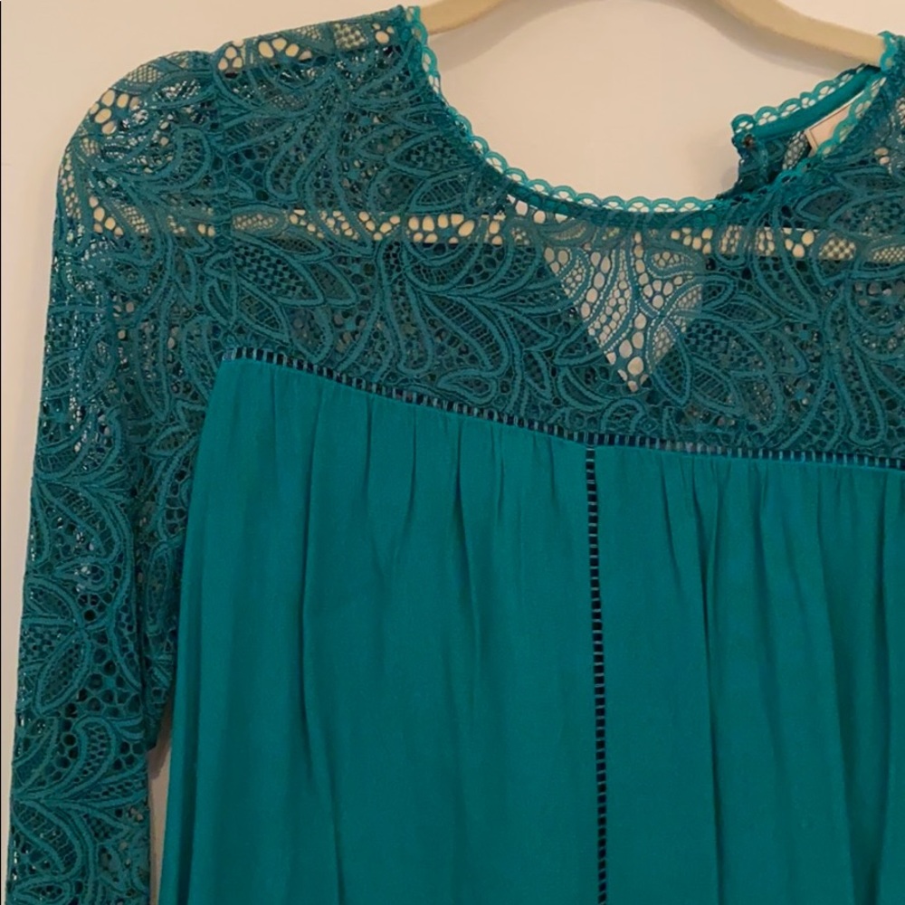 Anthropologie green lace blouse